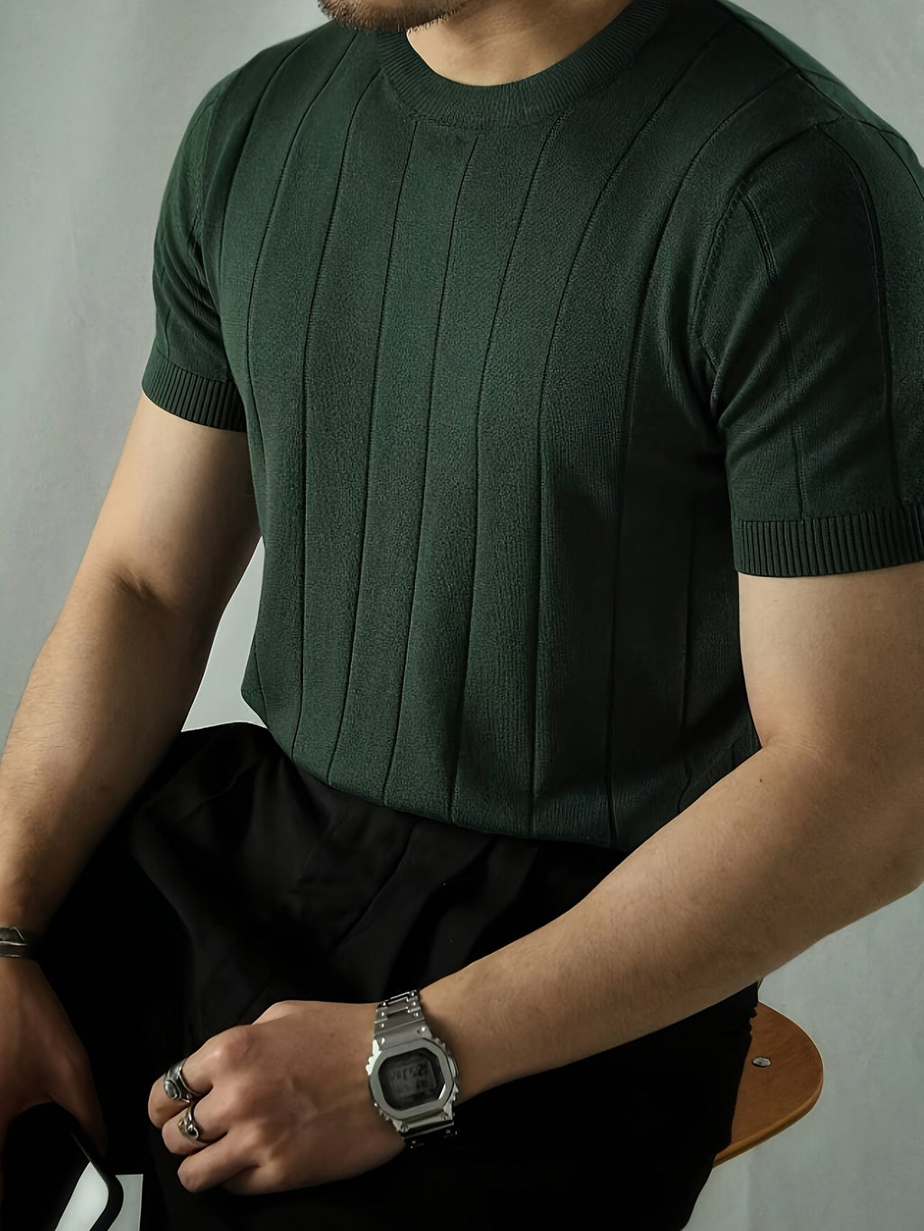 Landon | Geribbelde Korte Mouwen Top