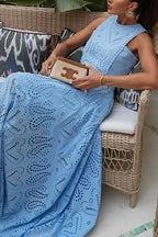 Larissa™ Geborduurd Top & Hoge Taille Maxi Rok Set