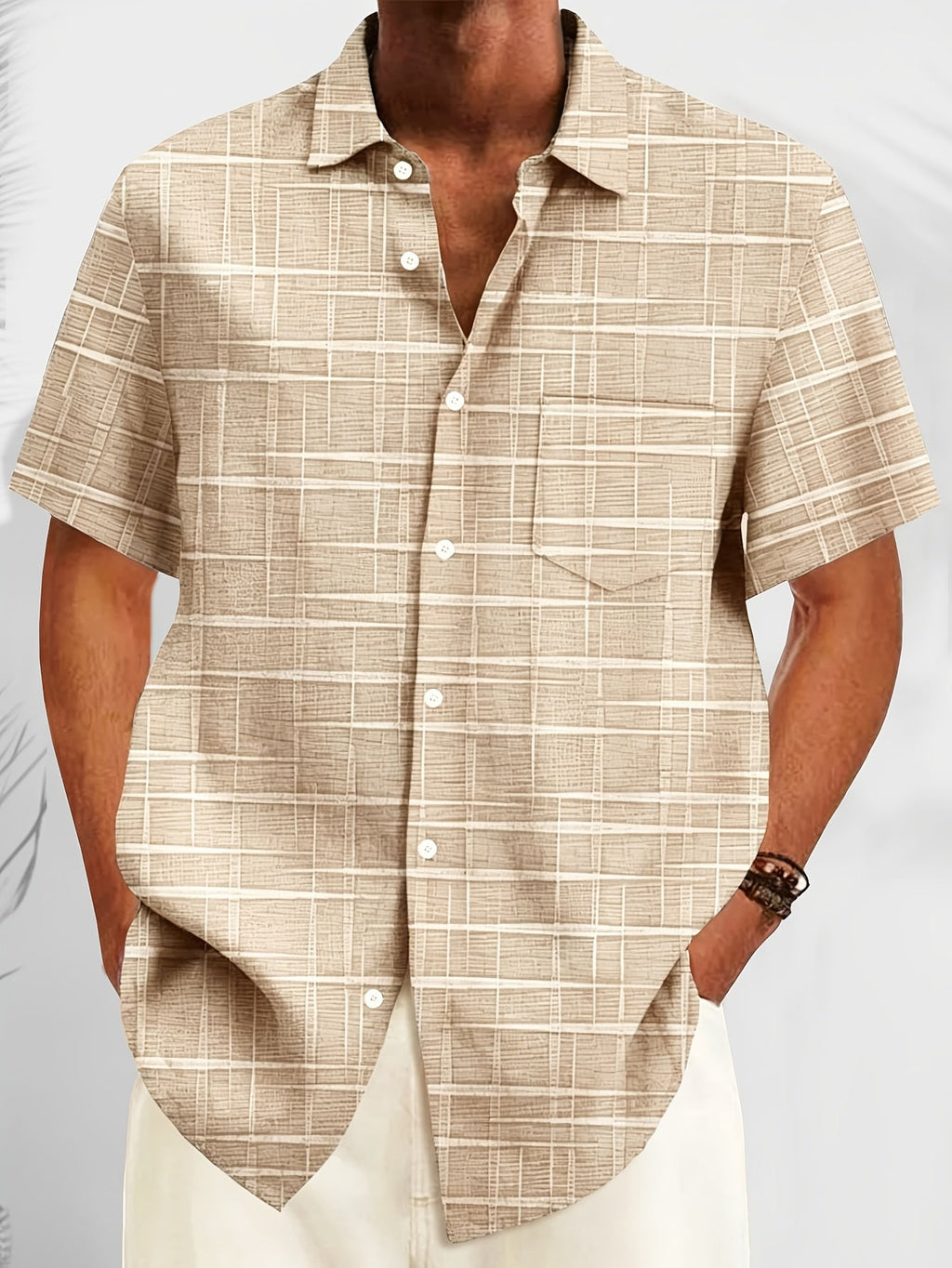 Weston | Textured Grid Korte Mouwen Shirt