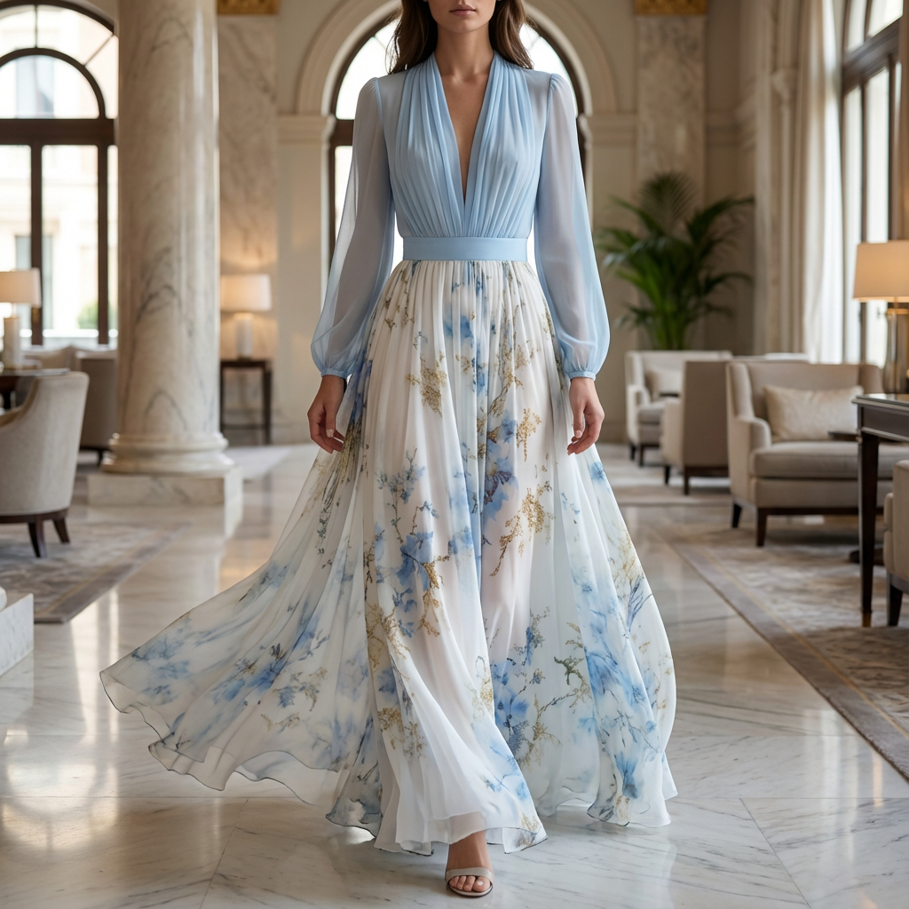 Ryza | Klassieke Bloemen Maxi Jurk
