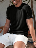 Landon | Geribbelde Korte Mouwen Top