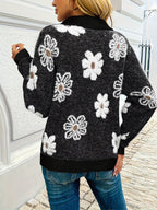 Marnie | Bloemen Halve-Zip Pullover Trui