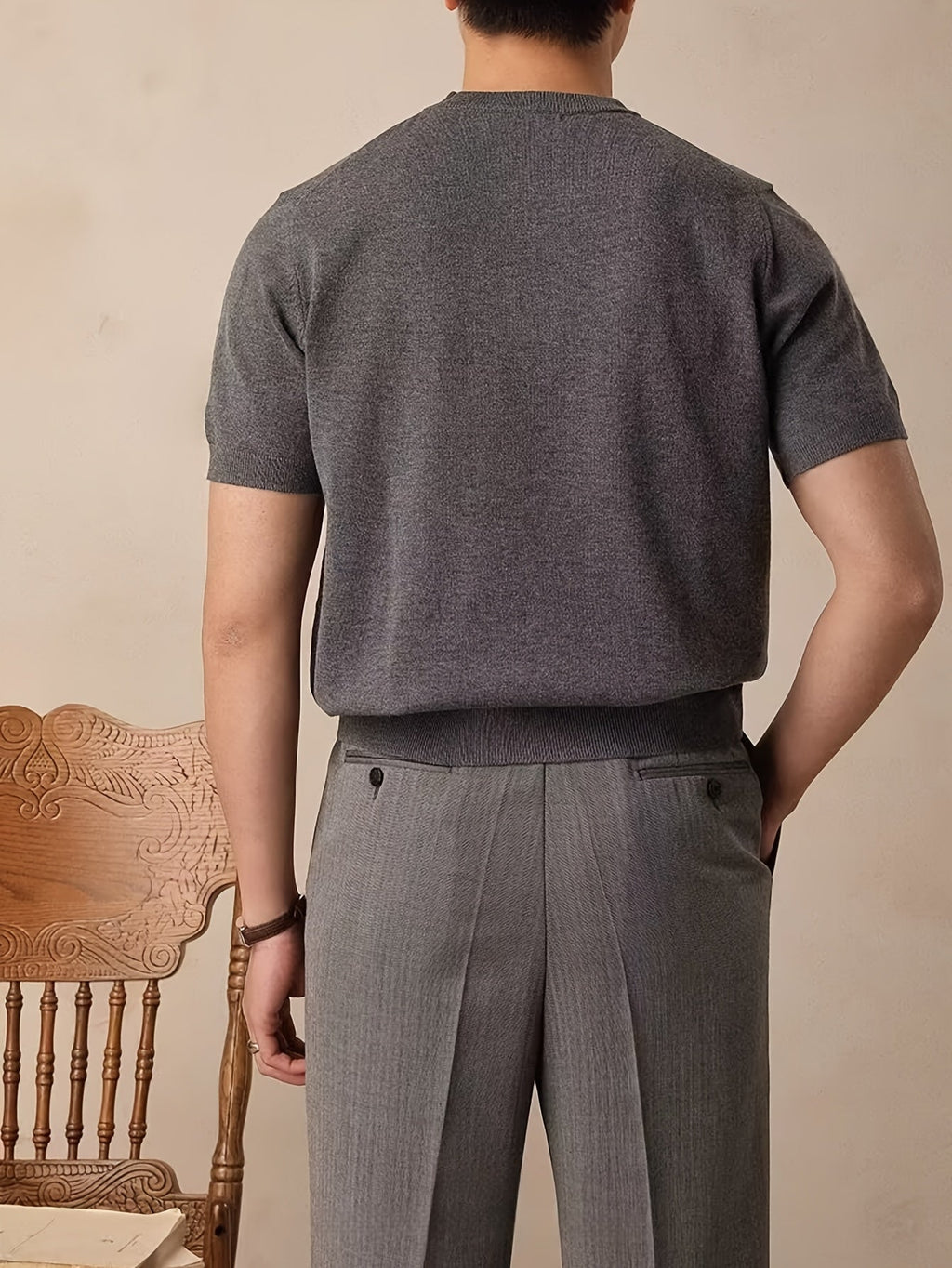 Emerson | Verfijnde Crew-Neck Korte Mouw Top