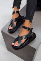 ANTOINETTE | CROSS STRAP PLATFORM SANDALS