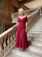 Calen™ Off Shoulder Flow Midi Jurk