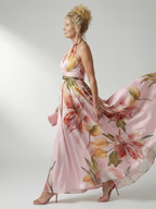 Amiel™ Licht Bloemen Maxi Jurk