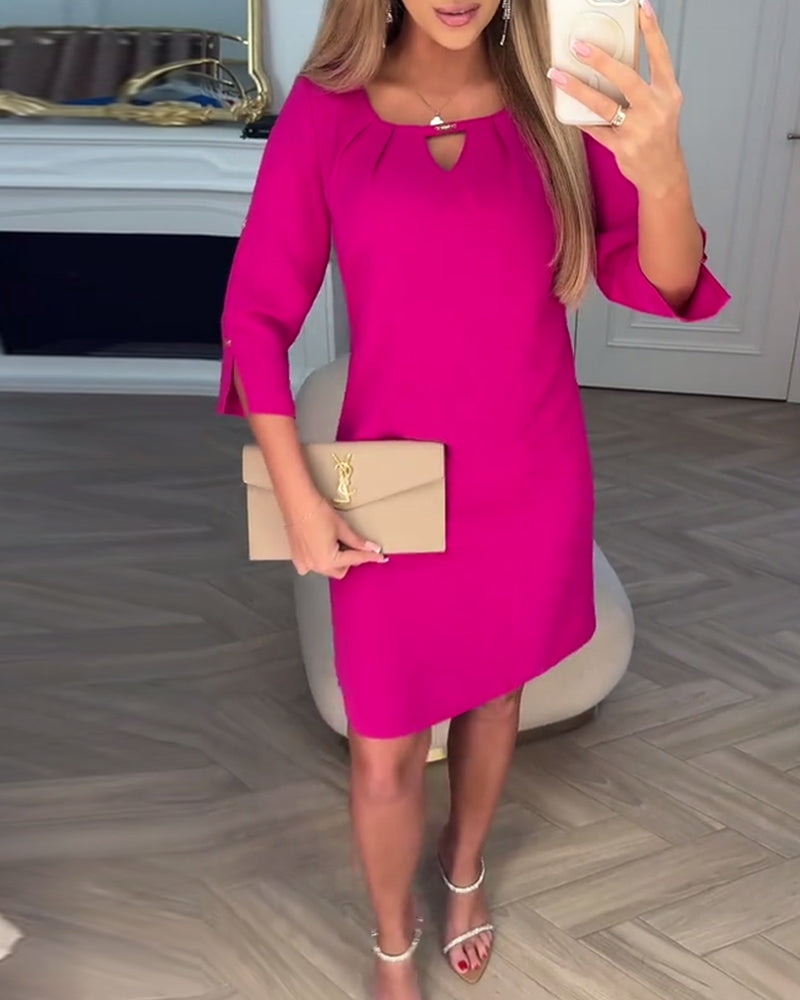 SABRINA | ELEGANTE CUTOUT DETAILS MIDI JURK