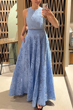 Larissa™ Geborduurd Top & Hoge Taille Maxi Rok Set