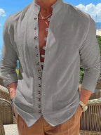 Grant | Ontspannen Staande Kraag Shirt