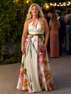 Amiel™ Licht Bloemen Maxi Jurk
