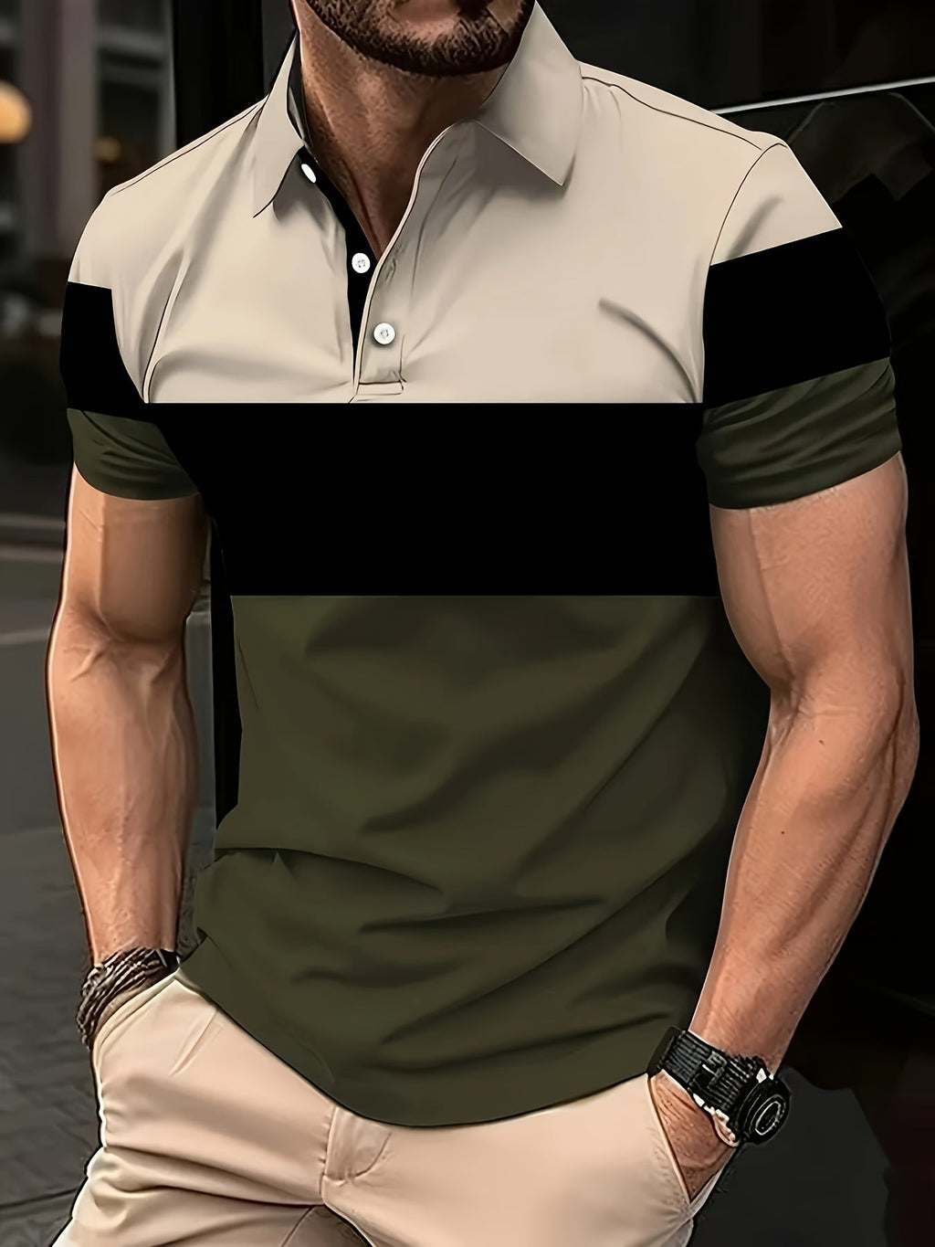 Theodore | Kleurblok Korte Mouwen Polo