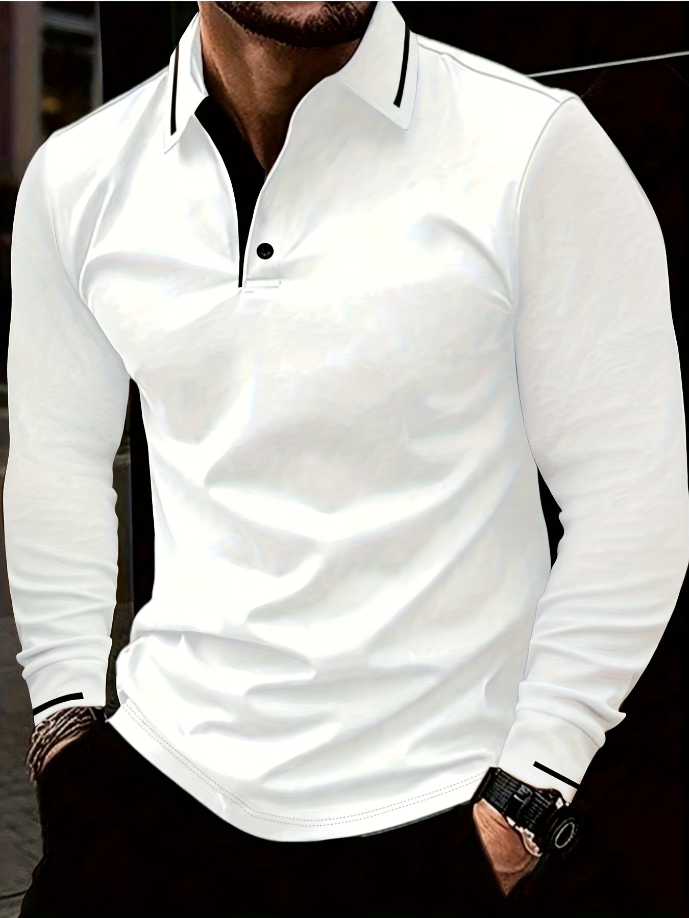 Emerson | Verfijnde Lange Mouwen Polo Shirt