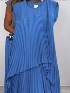 Sherry™ Plissé Midi Top & Brede Pantalon Set
