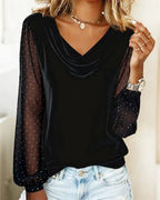 Avery™ Elegante Blouse met gedrapeerde kraag