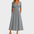 Maddison | Elegante Plissé Midi Jurk