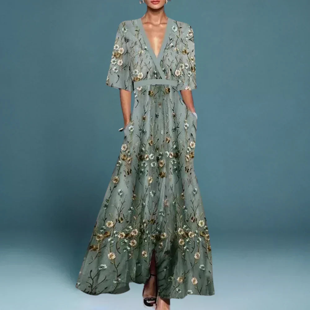 ADRIENNE | ELEGANTE FLORAL MAXI JURK