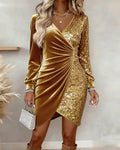 Sharry™ Elegante Fluwelen Pailletten Jurk