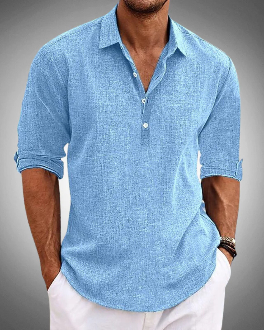 Nathaniel | Ontspannen Halve Placket Shirt