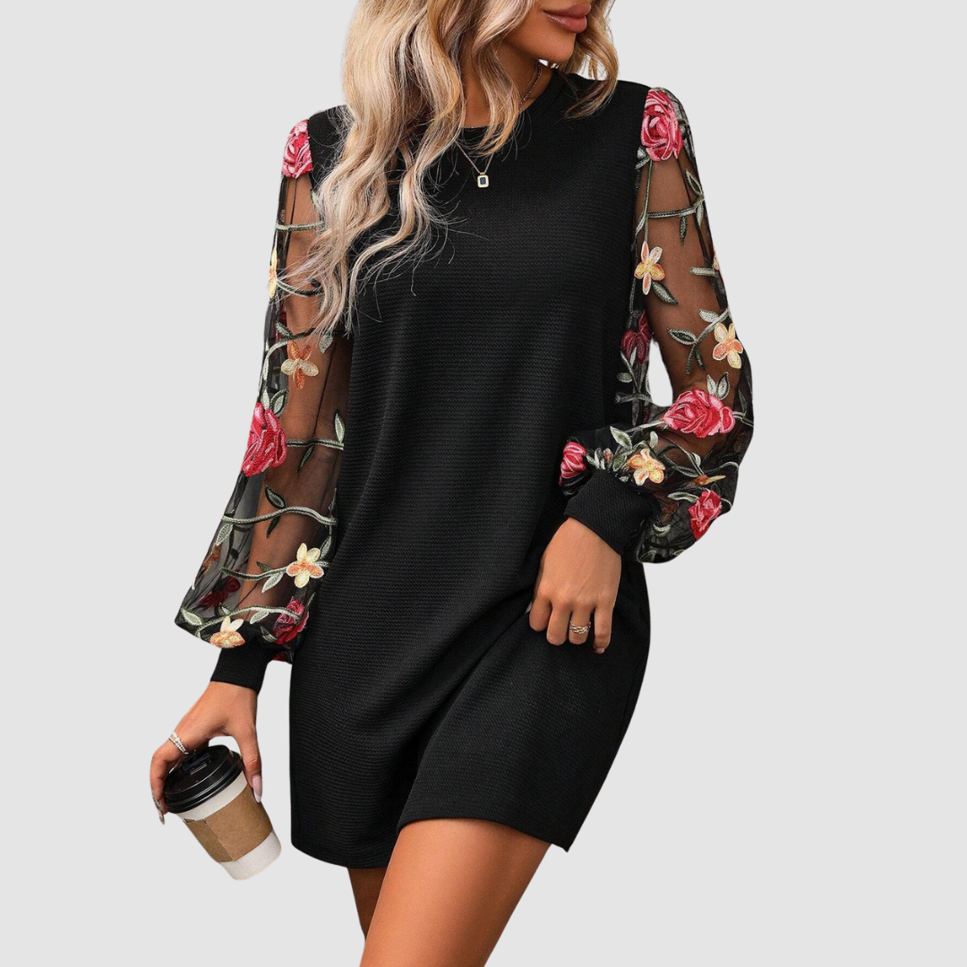 Shara™ Kant Lange Mouwen Jurk