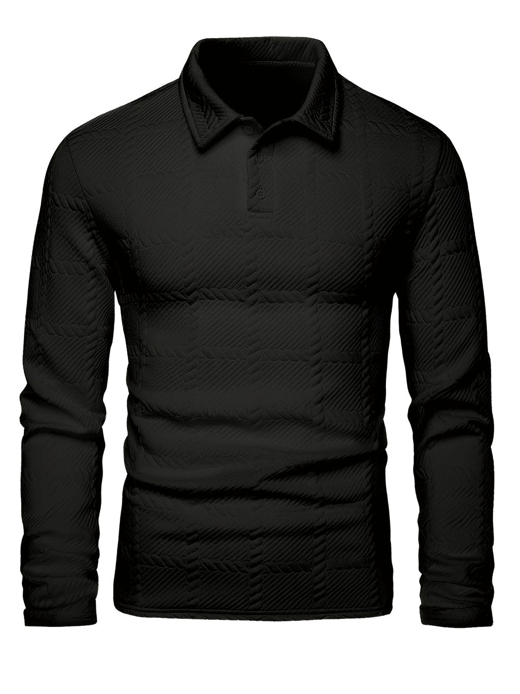 Calvin | Textured Long-Sleeve Polo Shirt