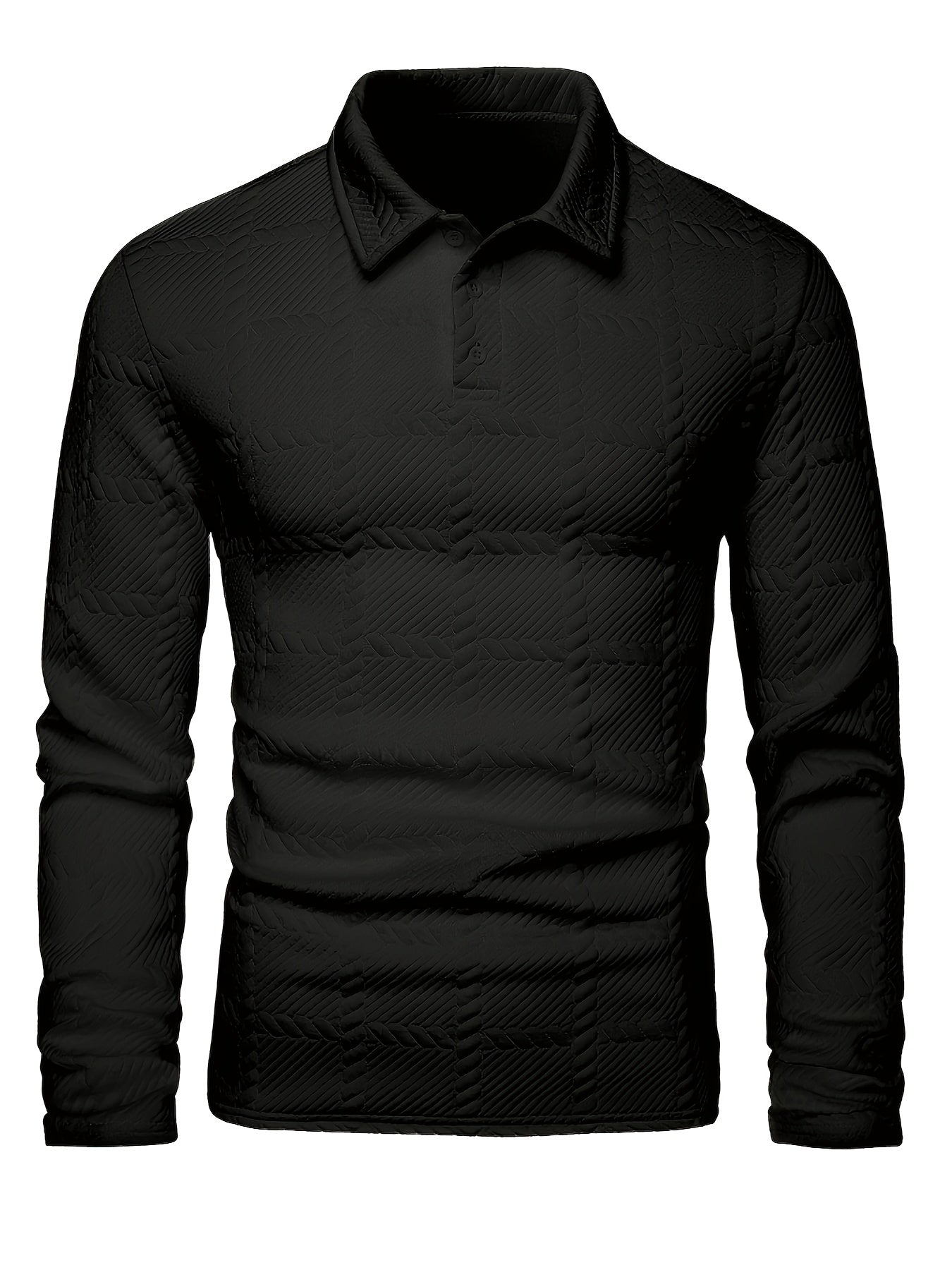 Calvin | Textured Long-Sleeve Polo Shirt
