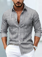 Weston | Verfijnde Gestreepte Lange Mouwen Shirt
