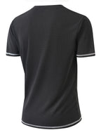 Maxwell | Getextureerde Knop-Hals T-shirt