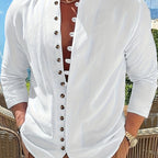 Grant | Ontspannen Staande Kraag Shirt