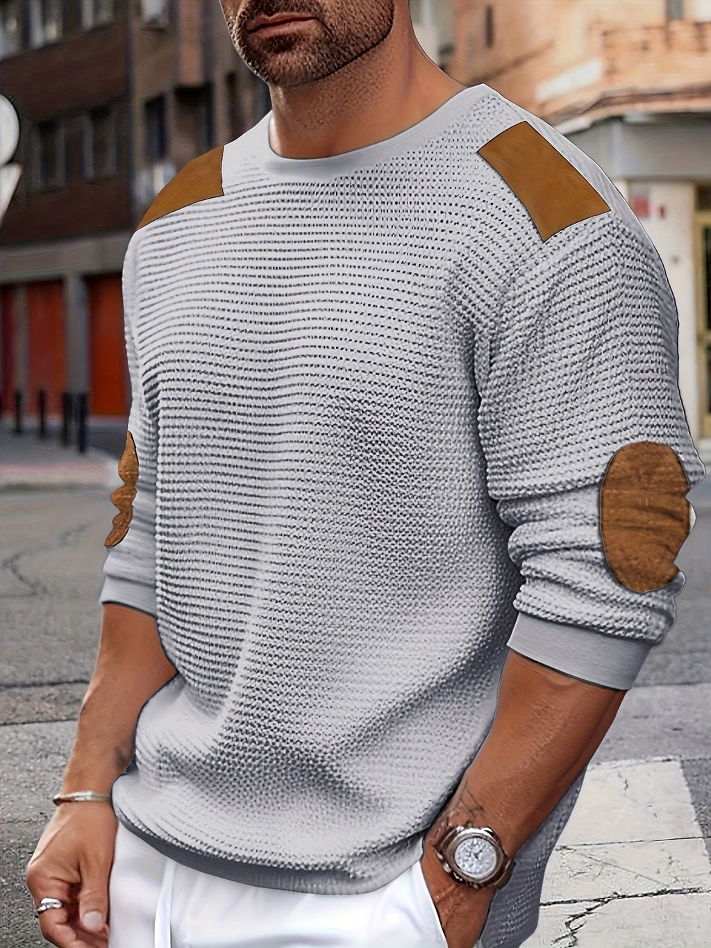 Desmond | Textured Contrast Pullover