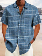 Weston | Textured Grid Korte Mouwen Shirt