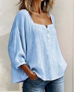 Florence | Ontspannen Blouse met Vierkante Hals