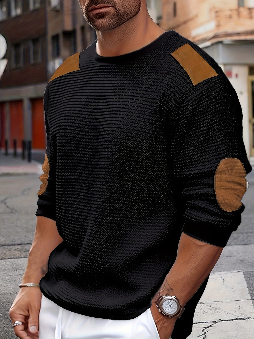 Desmond | Textured Contrast Pullover