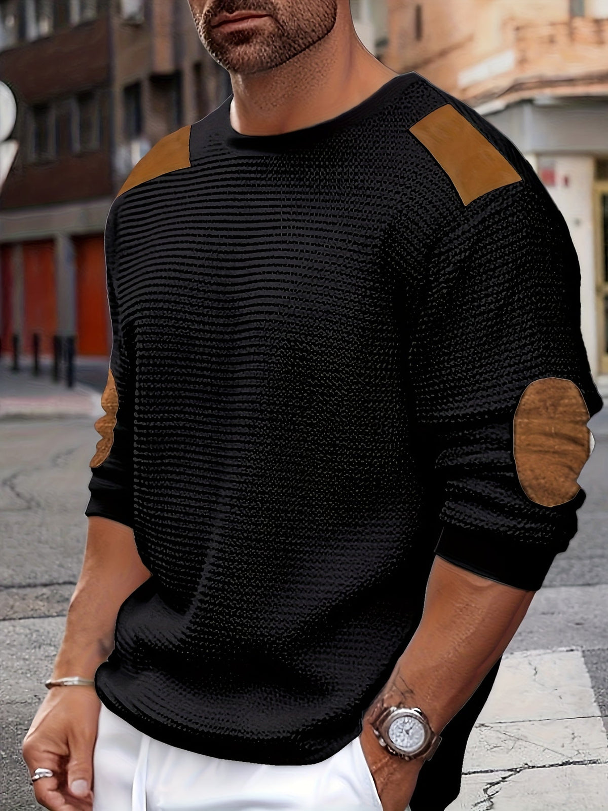 Desmond | Textured Contrast Pullover