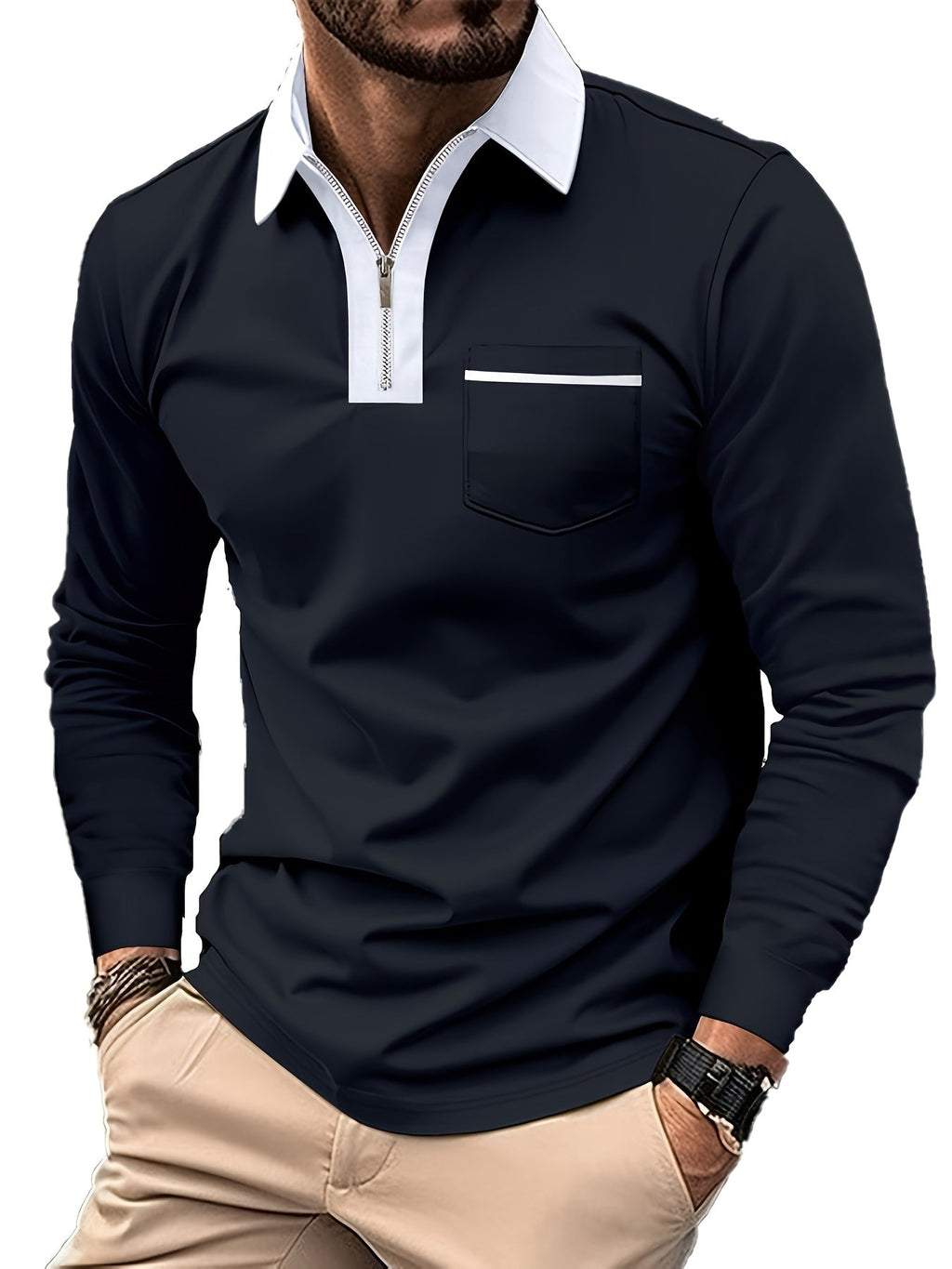 Fletcher | Verfijnde Zip-Kraag Polo Shirt