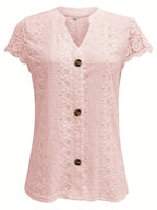 Ariana | Klassieke Knop V-Hals Shirt