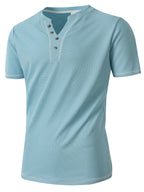 Maxwell | Getextureerde Knop-Hals T-shirt