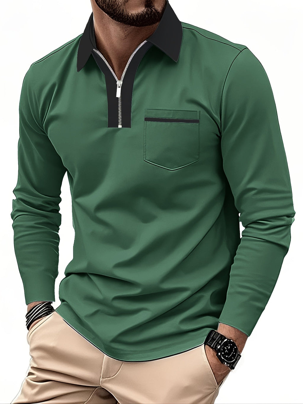 Fletcher | Verfijnde Zip-Kraag Polo Shirt