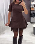CHRISTEL | SPARKLE TULLE HEM MINI DRESS
