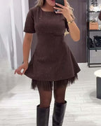 CHRISTEL | SPARKLE TULLE HEM MINI DRESS