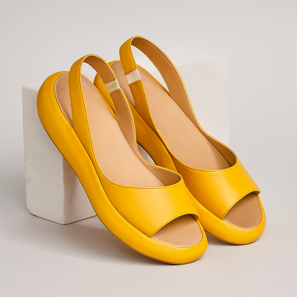 Loretta | Slanke Open-Toe Wedge Sandalen