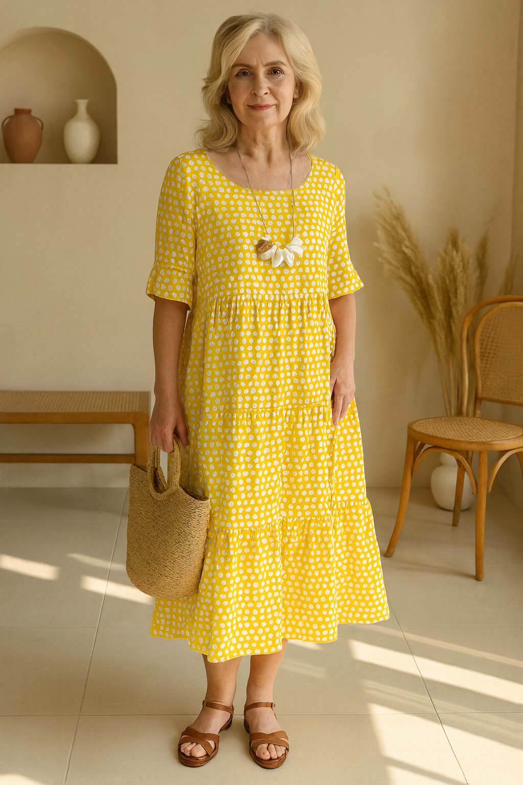 FELICITY | MIDI JURK MET KORTE MOUWEN