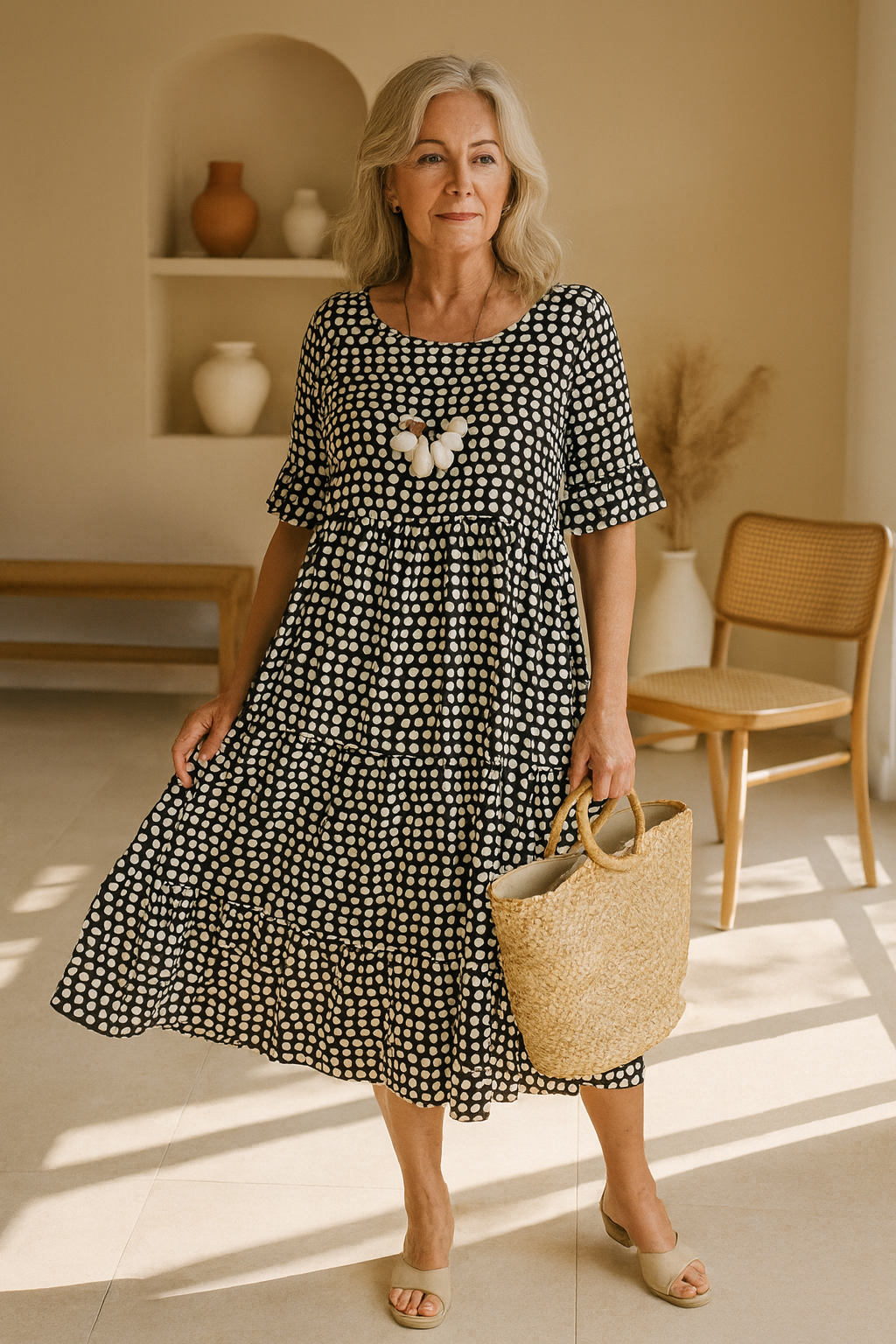 FELICITY | MIDI JURK MET KORTE MOUWEN