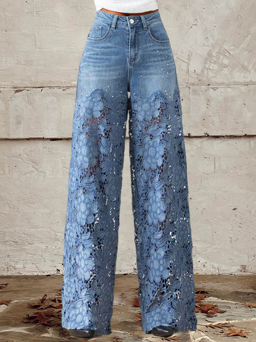 OCTAVIA | KANTPANELEN WIDE-LEG DENIM JEANS