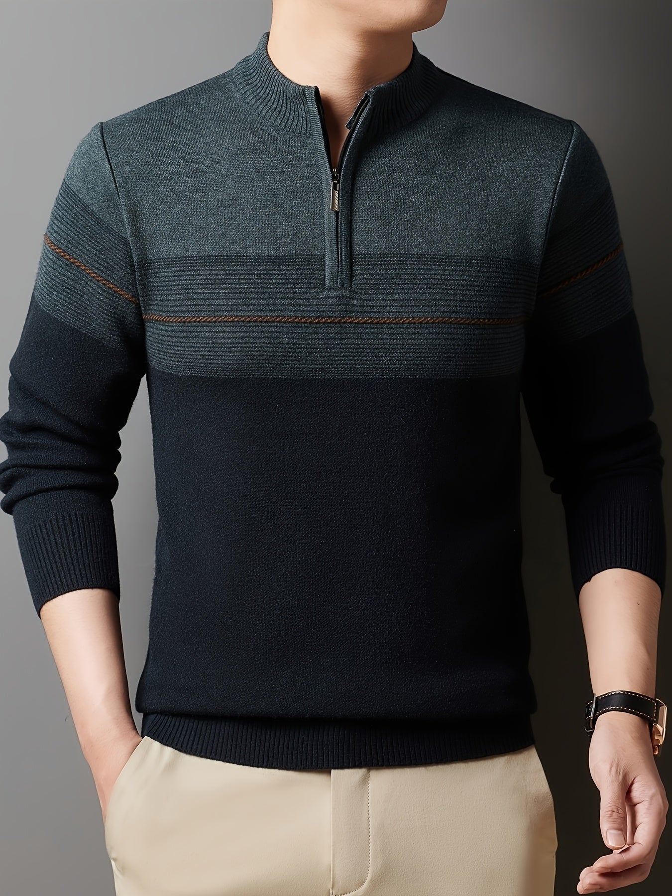 Gerard | Verfijnde Zip-Neck Trui