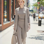 ROSEMARY | ELEGANTE DRIEDELIGE CARDIGAN, TOP & WIDE-LEG BROEKSET