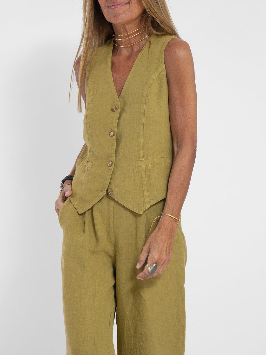 Lauren | Elegante Vest en Wijde Pantalon Set