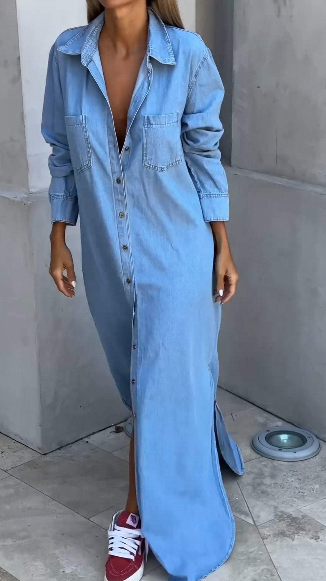 DINAH | LANGEMOUW LAPEL DENIM JURK