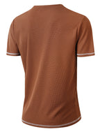 Maxwell | Getextureerde Knop-Hals T-shirt