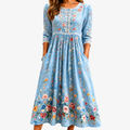 ELARA | SKY BLOSSOM GARDEN MIDI JURK