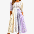 VIOLET | LAVENDER WEIDE PATCHWORK MIDI JURK